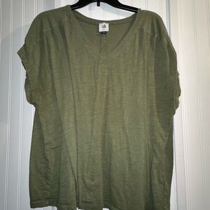 CAbi Sage Green Short Sleeve Top